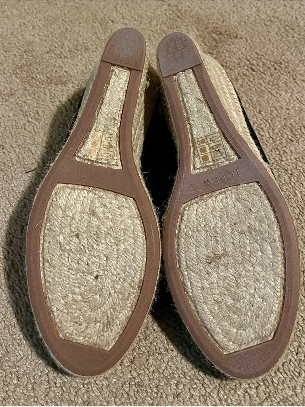 J. Crew Black Espadrille Wedge Flats - Women's Casual Slip-Ons